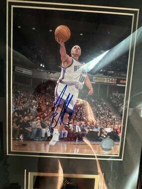 Mike Bibby Signed Sacramento Kings Framed Photo NBA Authentics